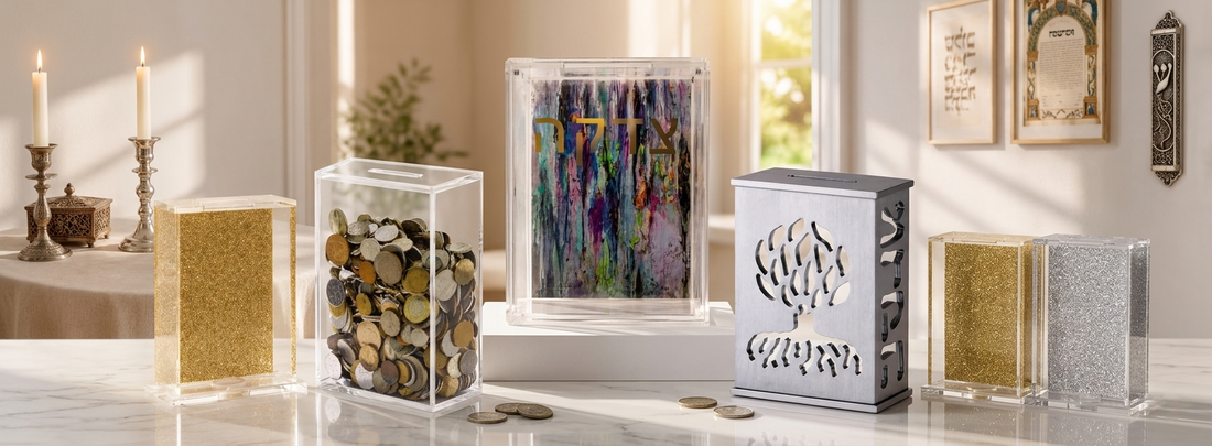 Mitzvah: Premium Acrylic & Lucite Tzedakah Boxes