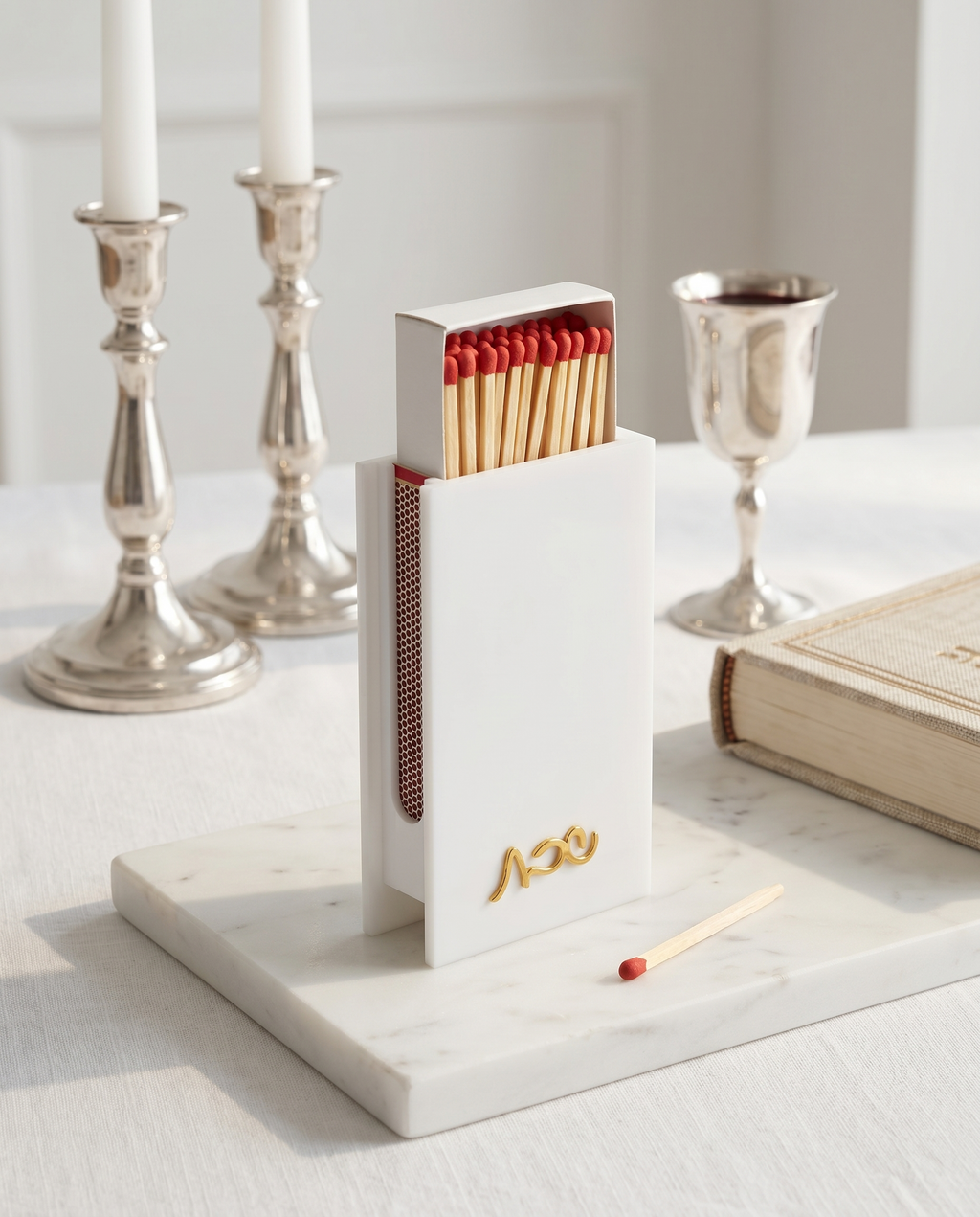 Modern Lucite Matchbox Holder for Shabbat & Hanukkah – Premium Acrylic Judaica Gift Box