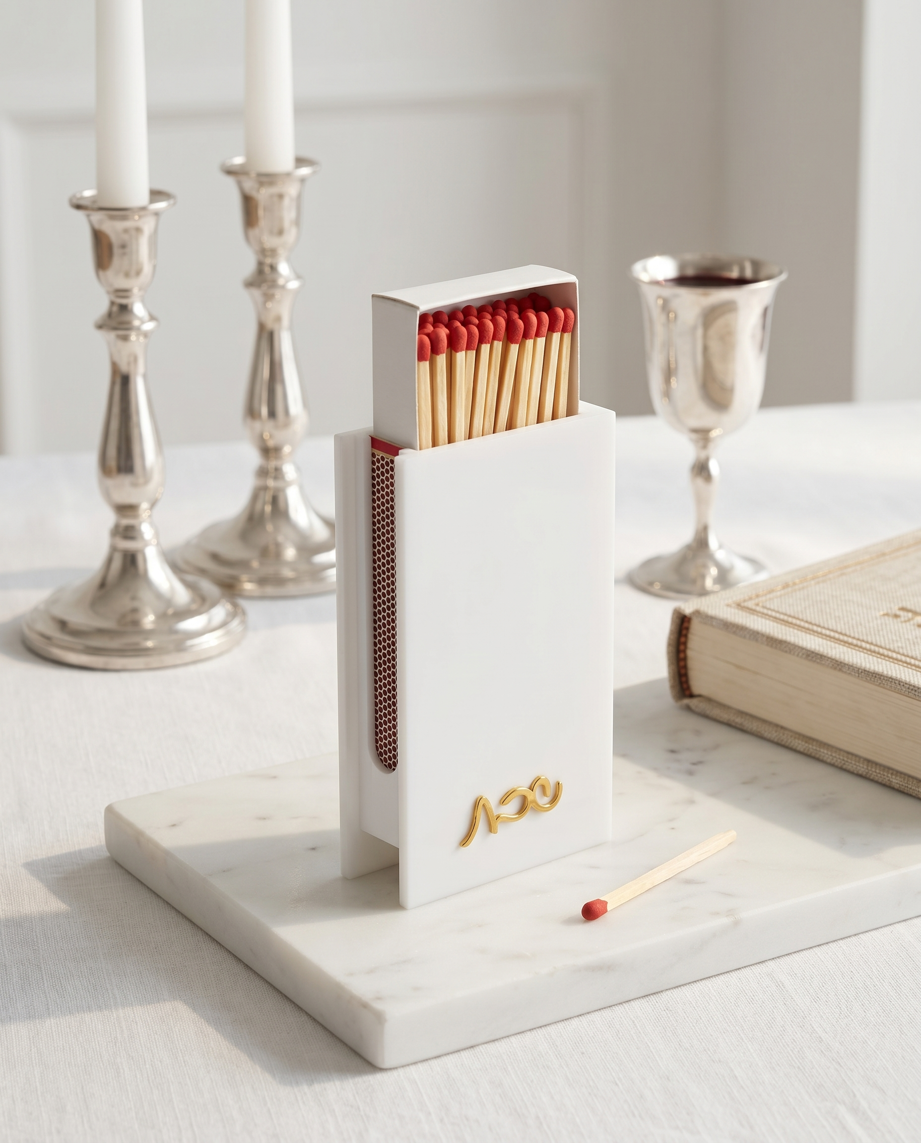 Modern Lucite Matchbox Holder for Shabbat & Hanukkah – Premium Acrylic Judaica Gift Box