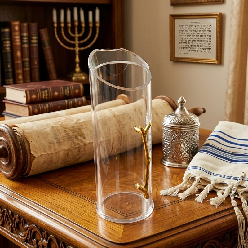 Premium Clear Twig Acrylic Water & Wine Pitcher – Elegant Lucite Fruit Beverage Decanter – Modern Judaica Gift
