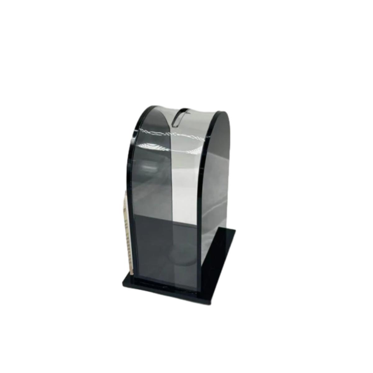 Luxury Modern Acrylic Tzedakah Box - Clear Lucite Jewish Charity Box with Elegant premium Judaica Gift
