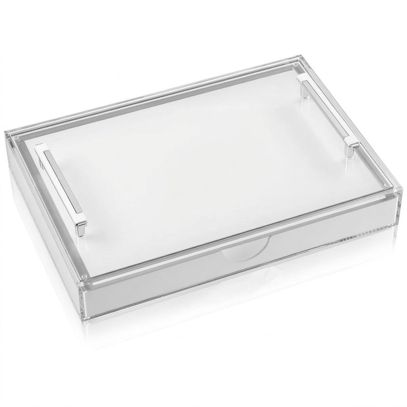 Luxury Acrylic Challah Board with Gold Handles - Modern Lucite Shabbat Bread Tray & Protective Cover - Elegant Judaica Gift