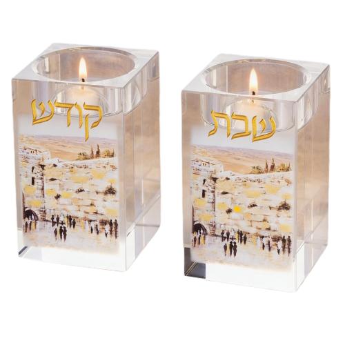 Modern Lucite Shabbat Candle Tea Light Holder – Acrylic Sabbath Candle Stand