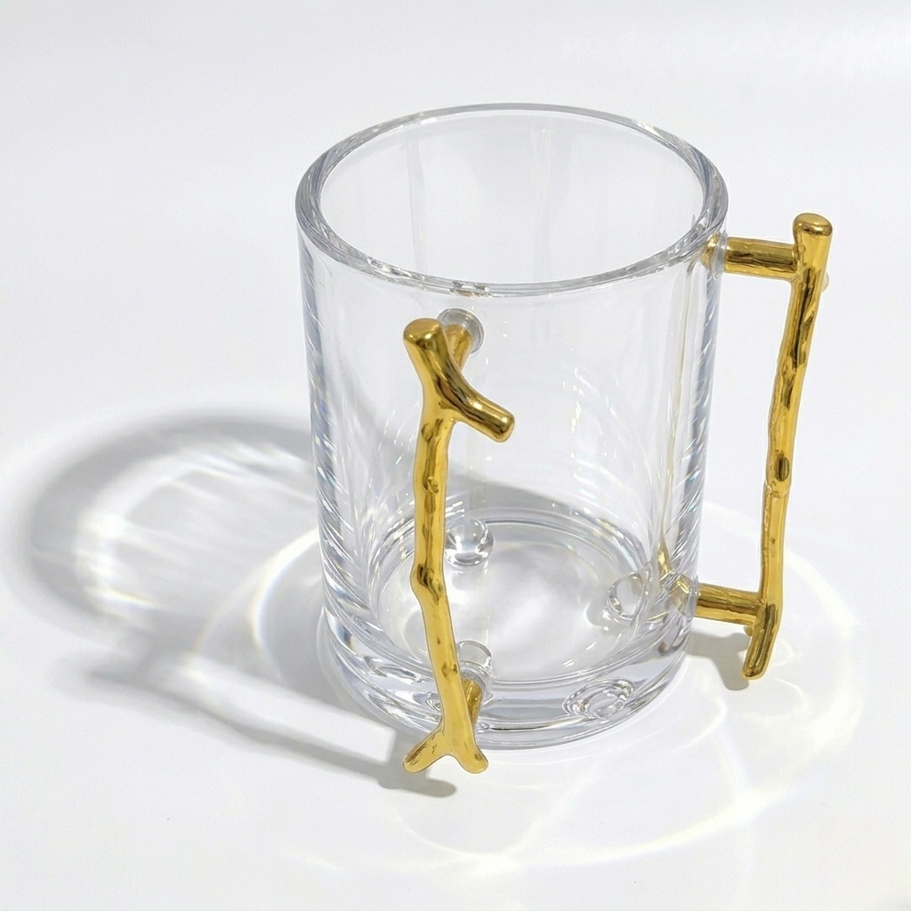 Modern Acrylic Hand Washing Cup – Minimalist Netilat Yadayim Cup for Shabbat & Home – Clear Lucite Ritual Washing Cup, Durable & Shatter-Resistant