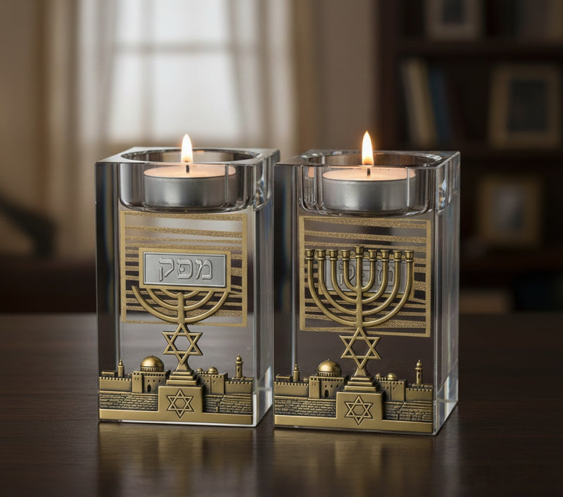Modern Lucite Shabbat Candle Tea Light Holder – Acrylic Sabbath Candle Stand