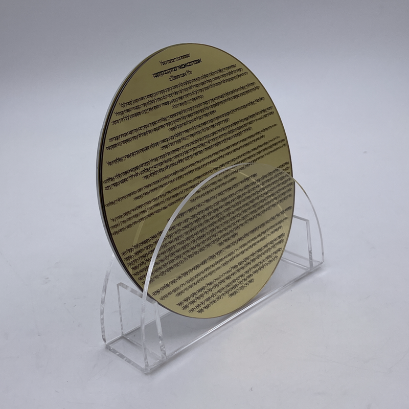 Modern Acrylic Bencher Set with  Golden prayer Prayer Plaque – Elegant Birkat Hamazon Cards with Lucite Stand – Sophisticated Judaica for Shabbat Table & Home