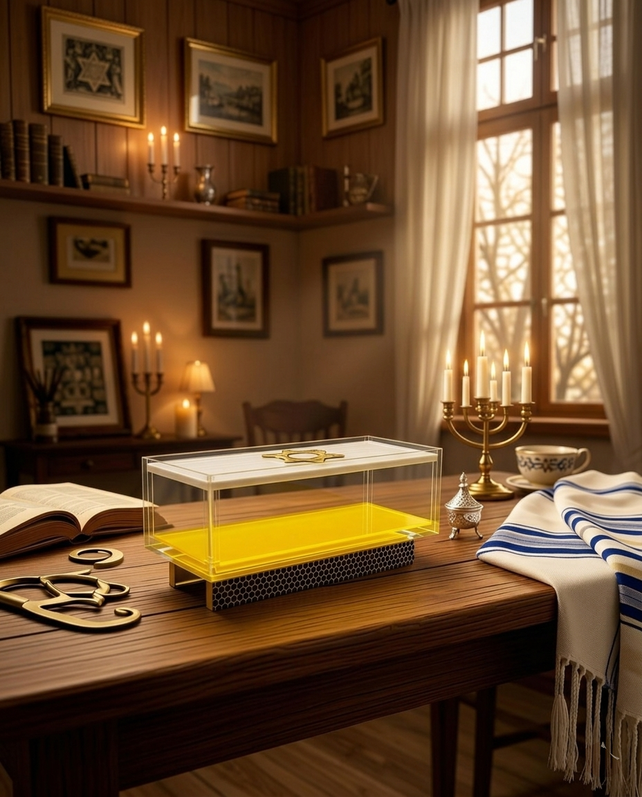 Modern Acrylic Matchbox display for Shabbat and Yom Tov – Premium Clear Lucite Match Holder – Elegant Judaica Gift & Sabbath Table Decor
