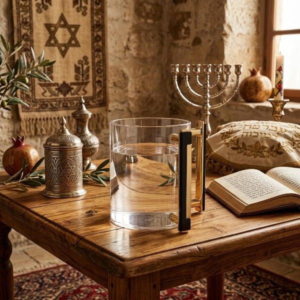 Lucite Acrylic Judaica Hand Washing Cup with Dual Handles for Embracing Jewish Rituals with Elegance