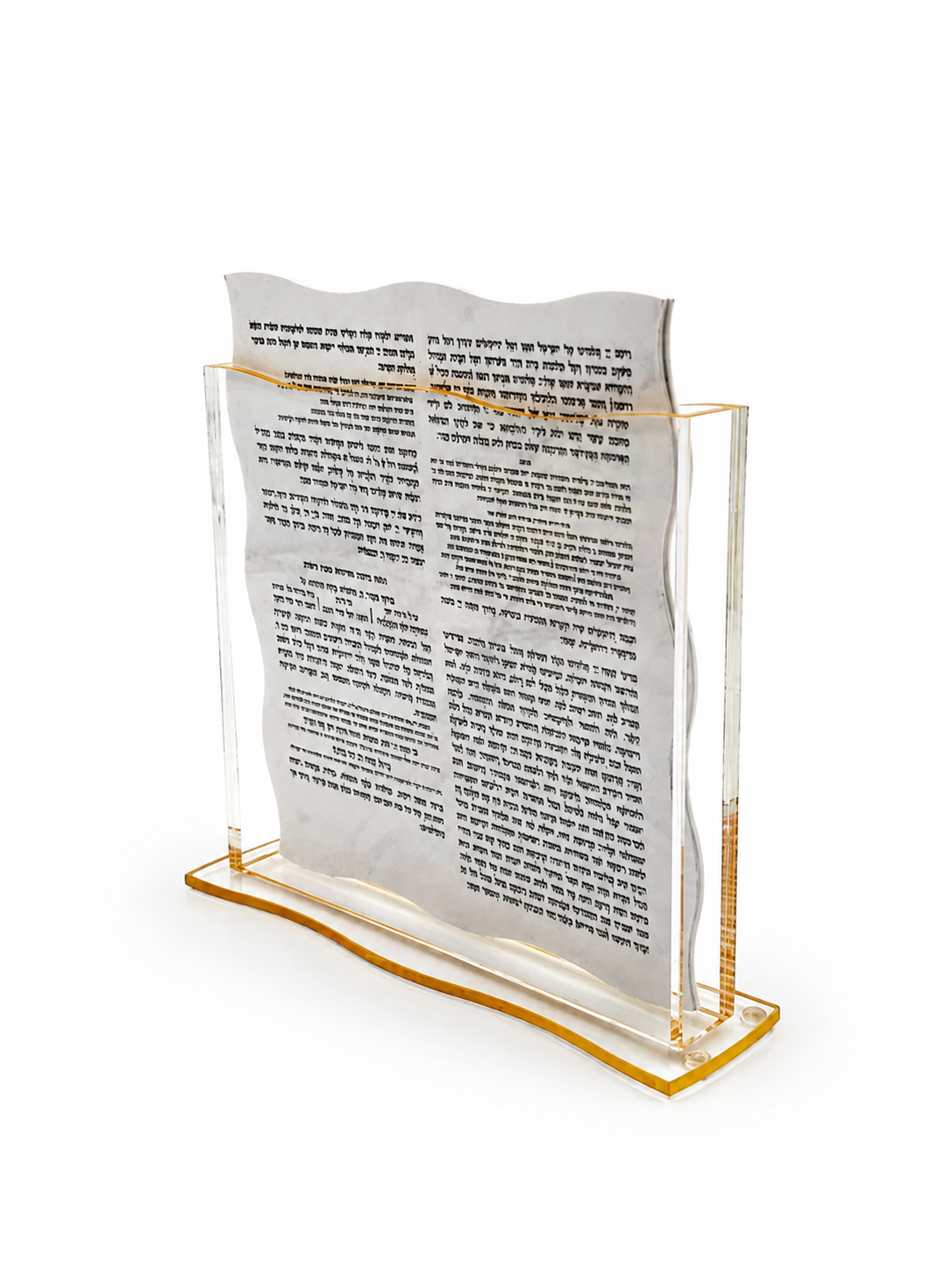 Premium Clear Acrylic Birkat Hamazon Stand  Clear Lucite Shabbat Prayer Card brusher Holder-Spill-Proof Grace After Meals Table Display