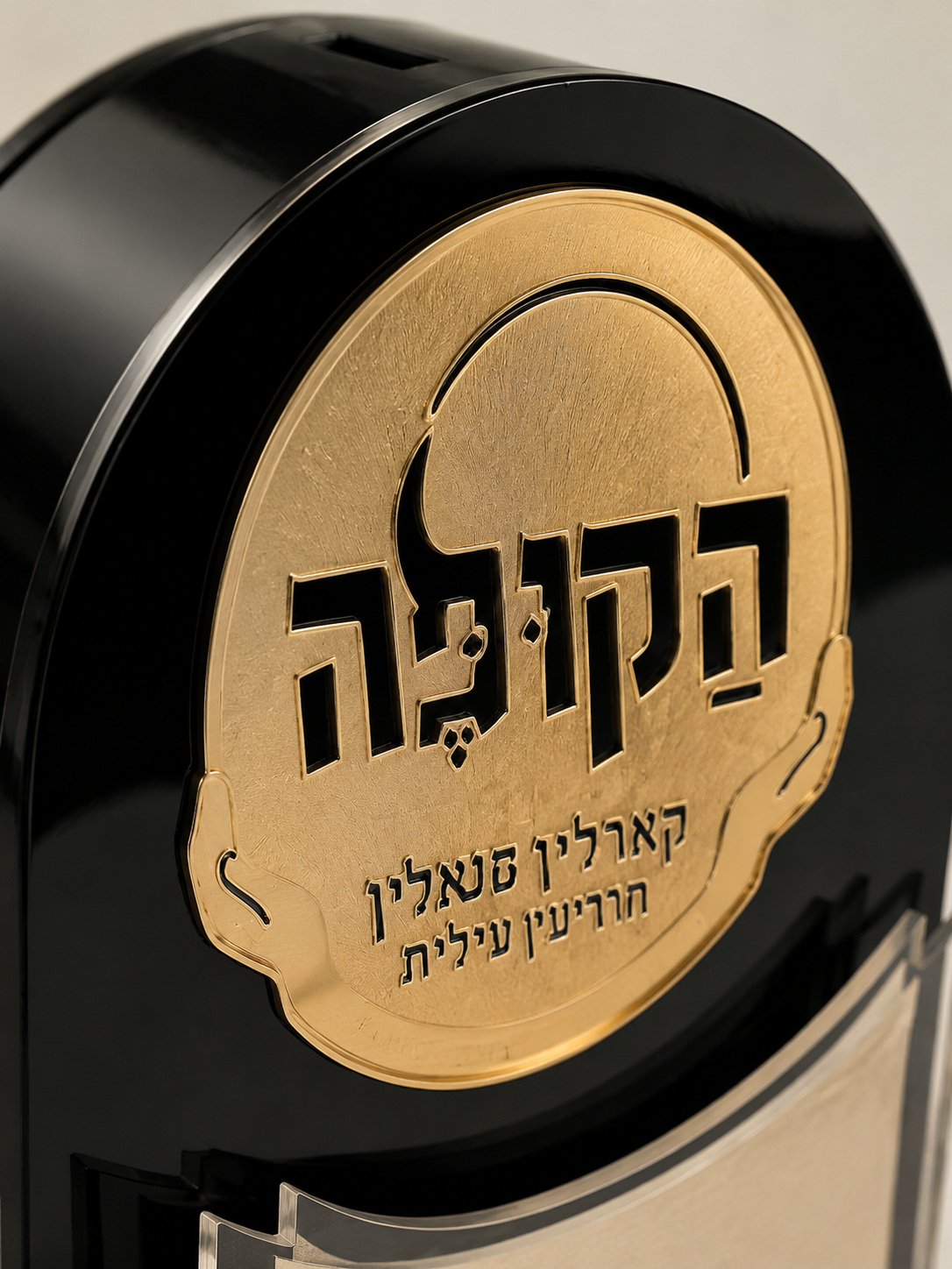 Luxury Modern Acrylic Tzedakah Box - Lucite Jewish Charity Box with Elegant premium Judaica Gift