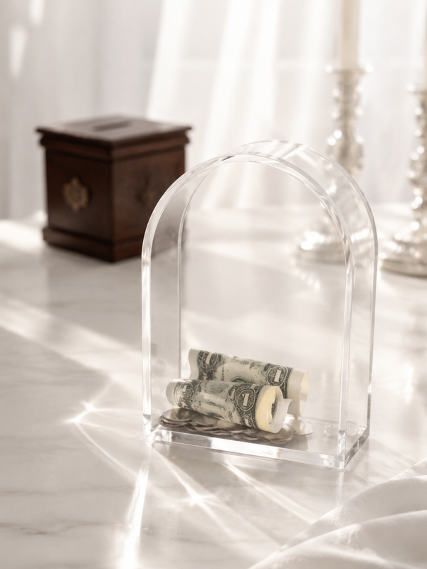 Premium Clear Acrylic Communal Charity Donation Box Large Capacity Tzedakah Box