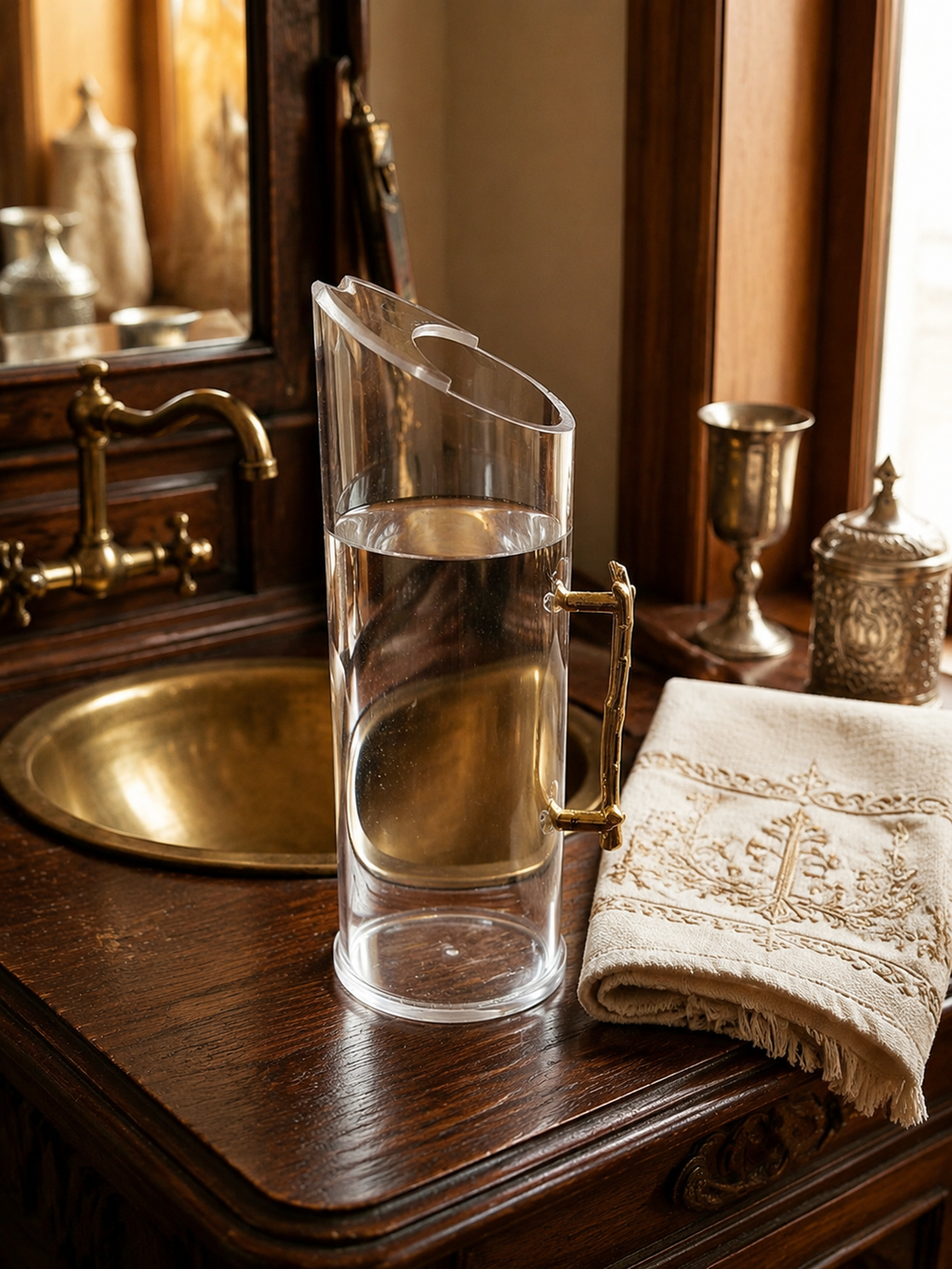Premium Clear Twig Acrylic Water & Wine Pitcher – Elegant Lucite Fruit Beverage Decanter – Modern Judaica Gift