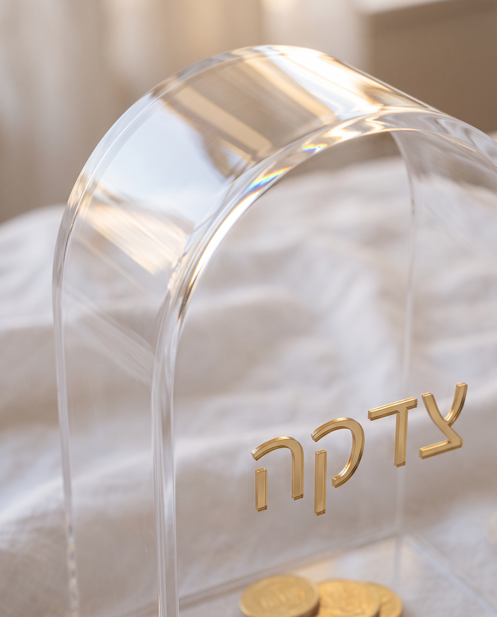 Premium Clear Acrylic Communal Charity Donation Box Large Capacity Tzedakah Box