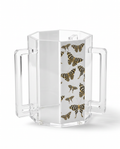 Modern Clear Acrylic Netilat Yadayim Washing Cup with Butterfly Design | Ritual Hand Washing Cup