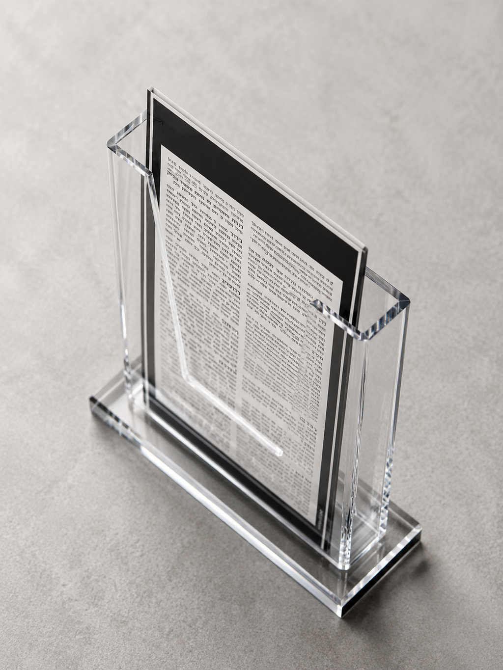 Acrylic Birkat Hamazon Set – Modern Lucite Bencher Stand for Shabbat Table & Jewish Home Decor