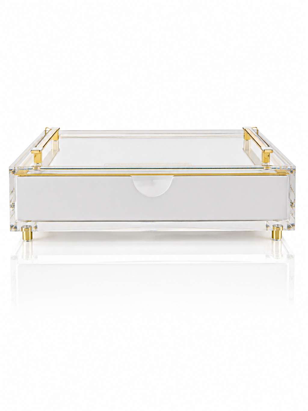 Luxury Acrylic Challah Board with Gold plated Handles - Modern Lucite Shabbat Bread Tray & Protective Cover - Elegant Judaica Gift