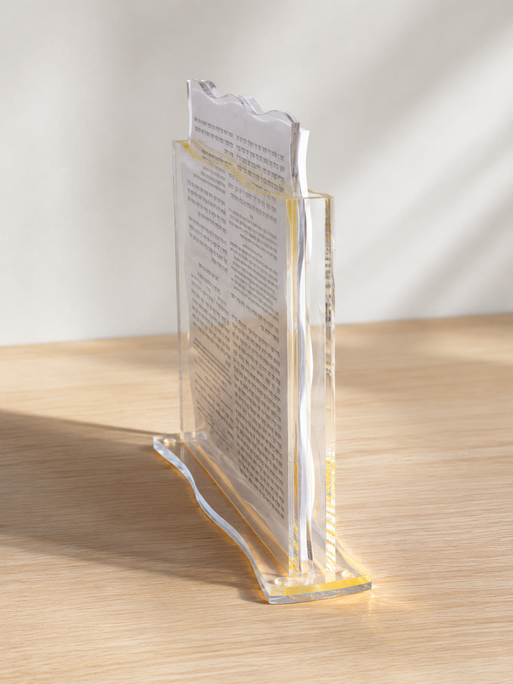 Premium Clear Acrylic Birkat Hamazon Stand  Clear Lucite Shabbat Prayer Card brusher Holder-Spill-Proof Grace After Meals Table Display
