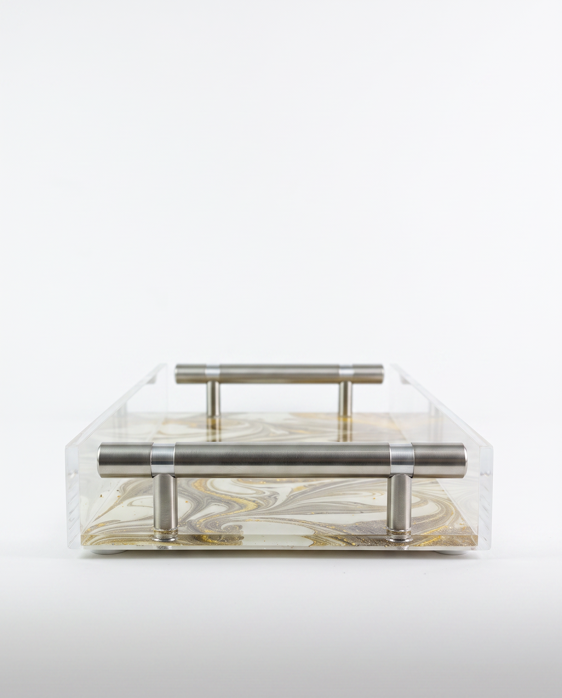 Luxury Acrylic Challah Tray  – Modern Marbled Judaica Serving Board for Shabbat & Yom Tov