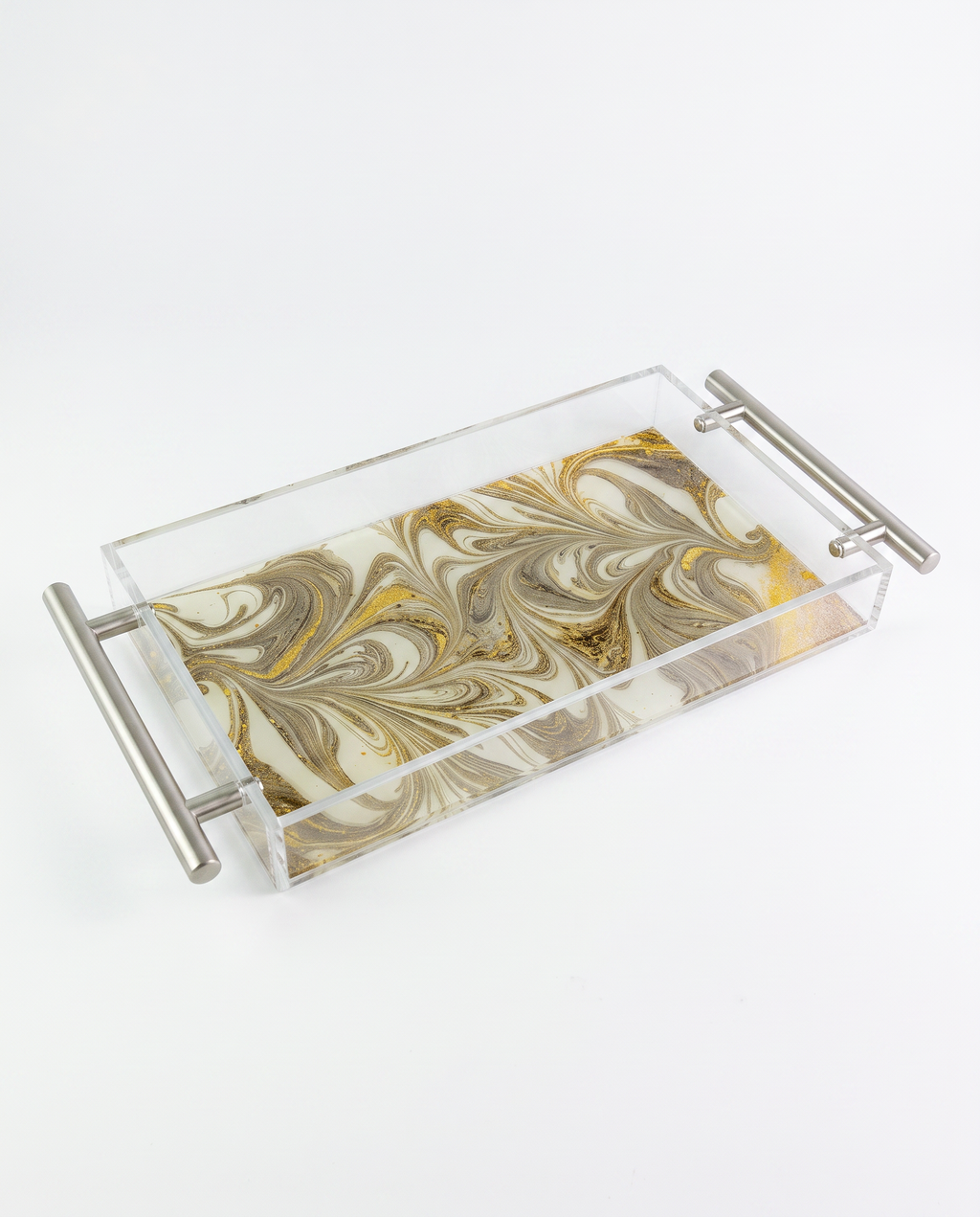 Luxury Acrylic Challah Tray  – Modern Marbled Judaica Serving Board for Shabbat & Yom Tov