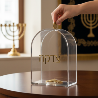 Premium Acrylic Communal Charity Donation Box Large Capacity Tzedakah Box